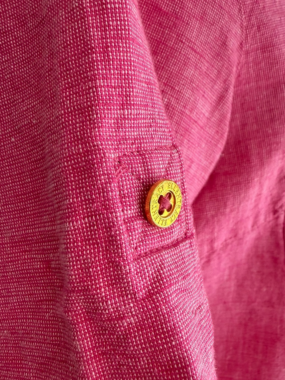 Ellen Tracy Hot Pink Zip-Front Linen-Blend Tunic - Picture 8 of 12